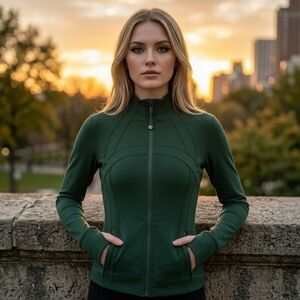 Lululemon Define Cropped Jacket Rainforest Green - Size 4 - EUC